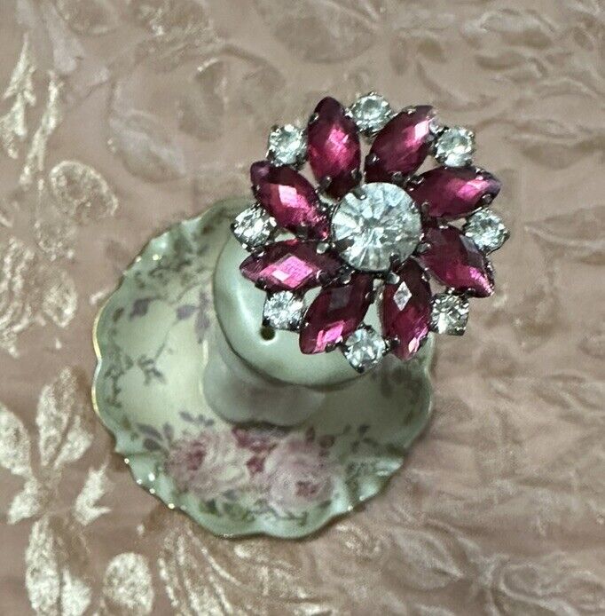 Beautiful Antique/Vintage Style  Handcrafted Hatpin- Pink And Rhinestone head