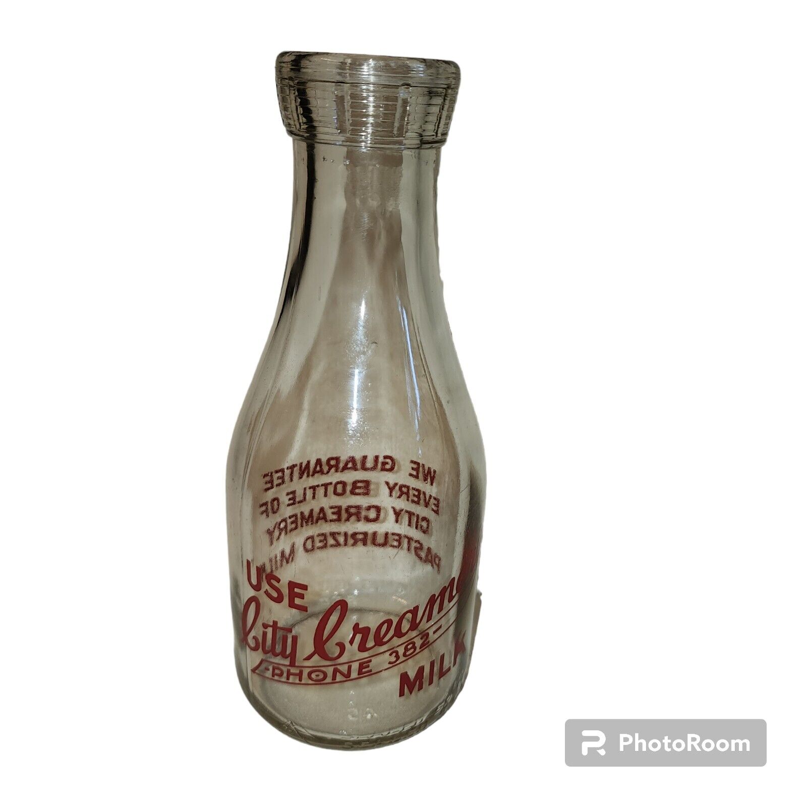TRPQ Milk Bottle City Creamery Dairy Carlsbad NM EDDY COUNTY 1946 Phone 382 RARE