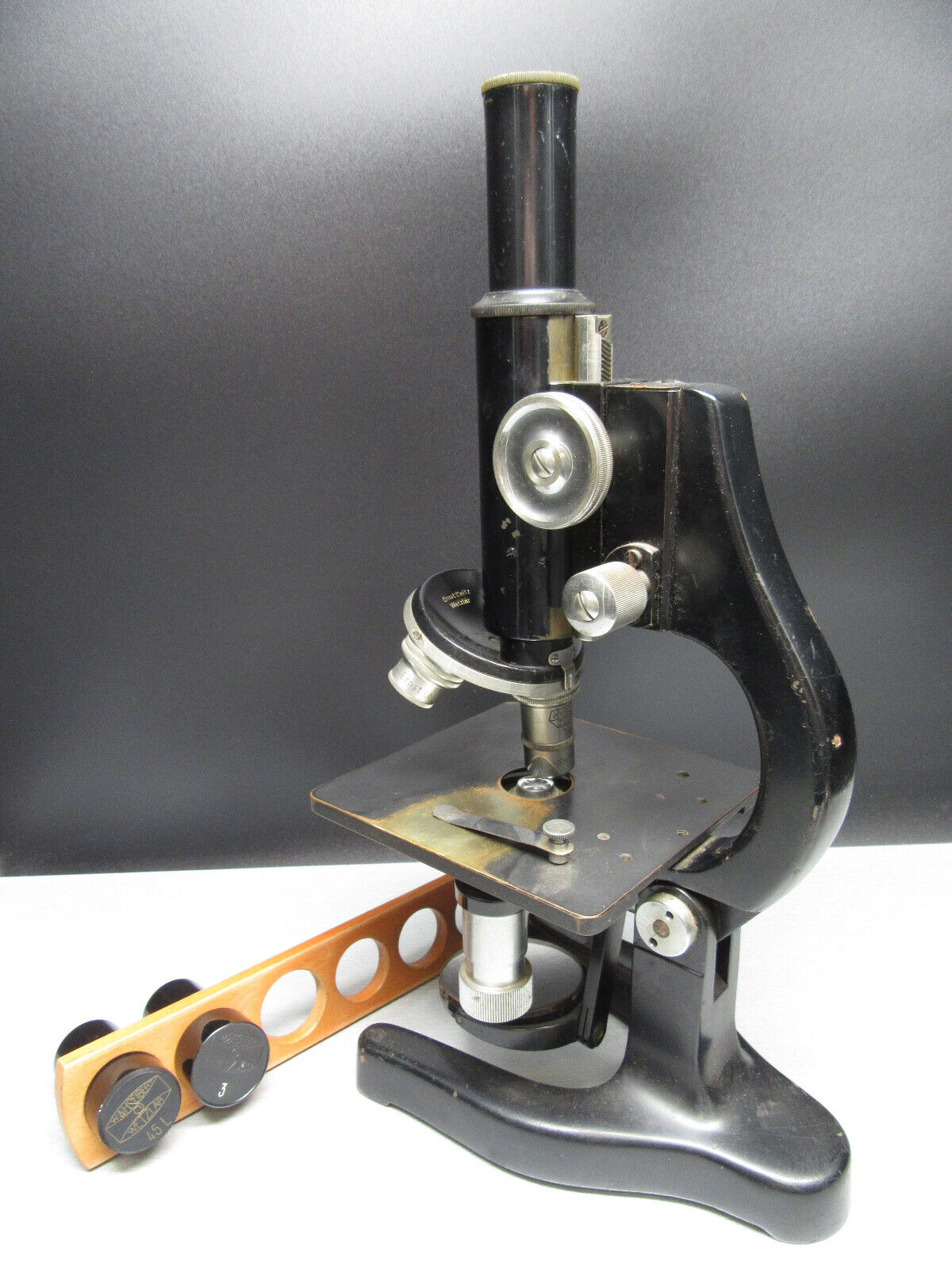 B536 ⭐⭐ Old Microscope P.I.102 Ernst Leitz Wetzlar With Original Wood Box ⭐⭐