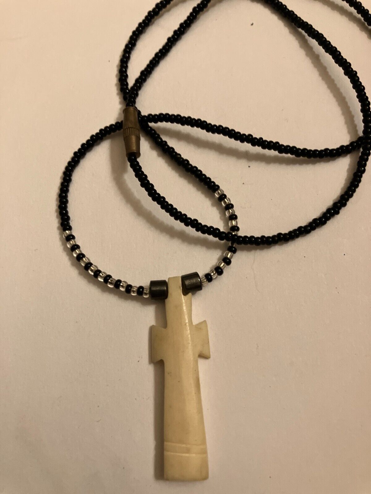 vintage  estate cross religious pendant choker necklace