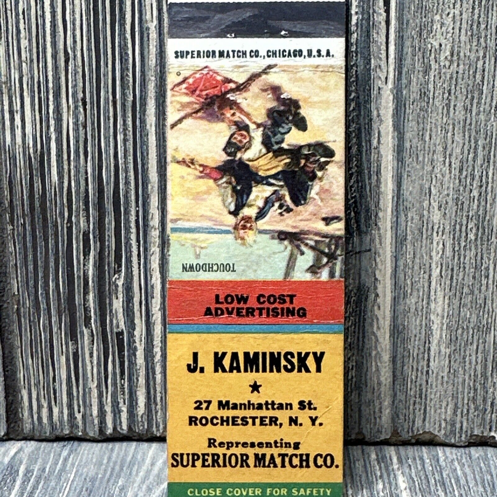 Vintage J Kaminsky Rochester NY Matchbook Advertisement