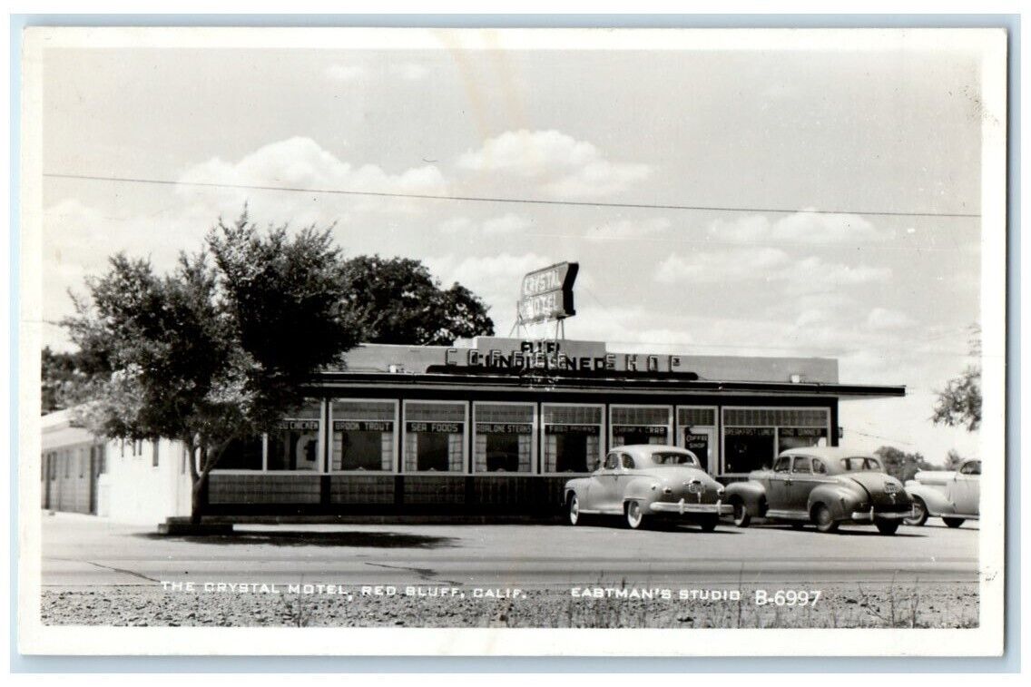 c1950's Crystal Motel View Eastman's Studio Red Bluff CA RPPC Photo Postcard