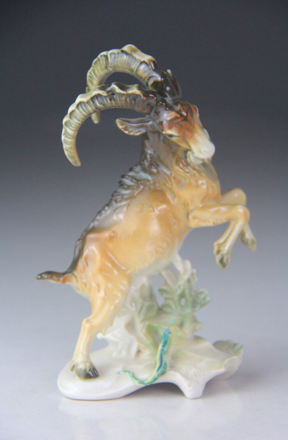 Vintage Karl Ens Porcelain Figure Ibex with Salamander