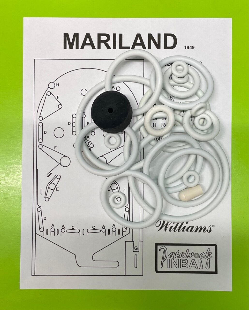 1949 Williams Maryland Pinball Machine Rubber Ring Kit