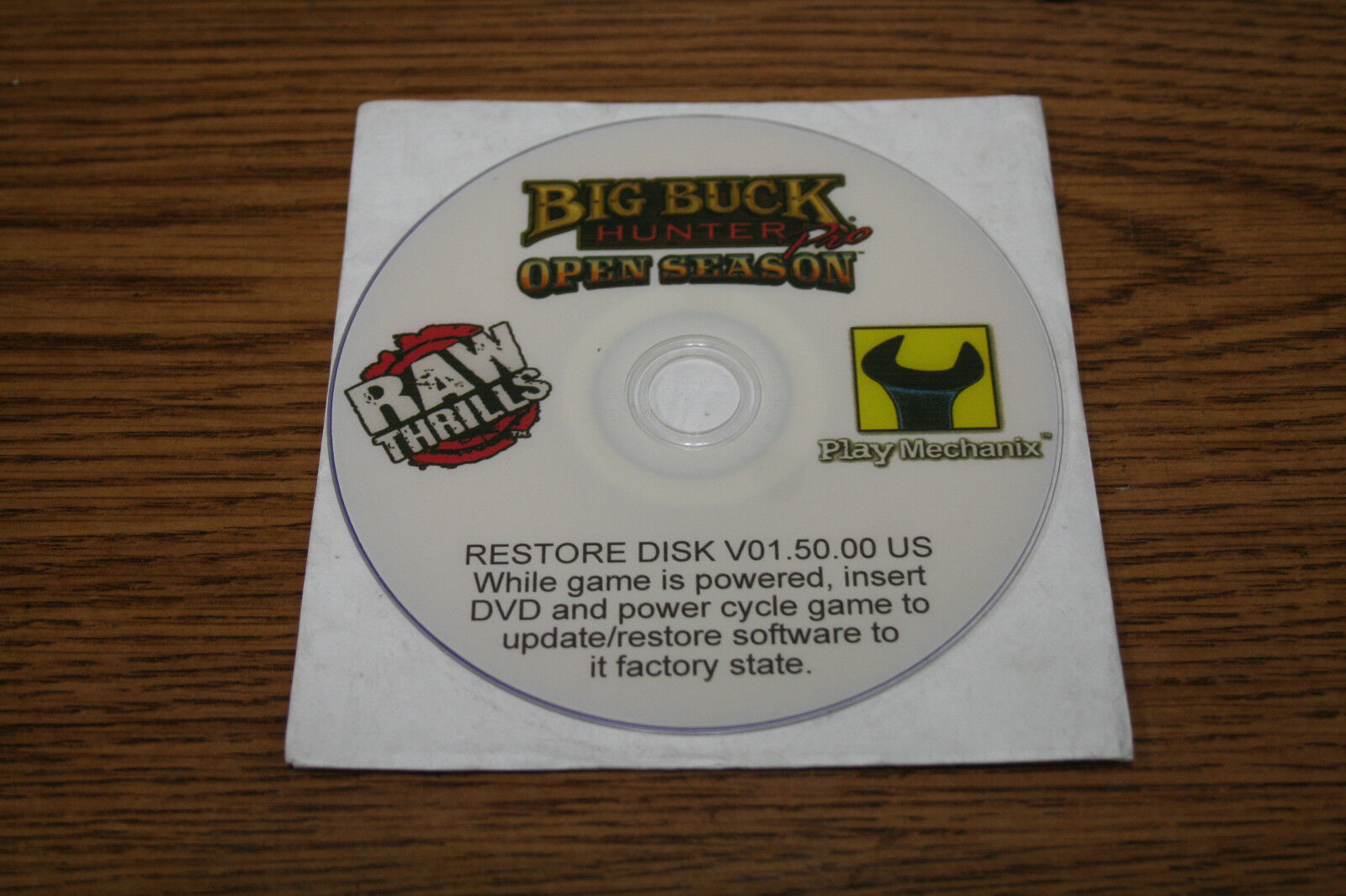 BIG BUCK HUNTER OPEN SEASON RAW THRILLS  RECOVERY DISK DVD V1.50