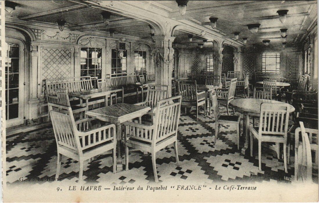 CPA AK interior du Paquebot France Le Cafe-Terrasse SHIPS (783318)