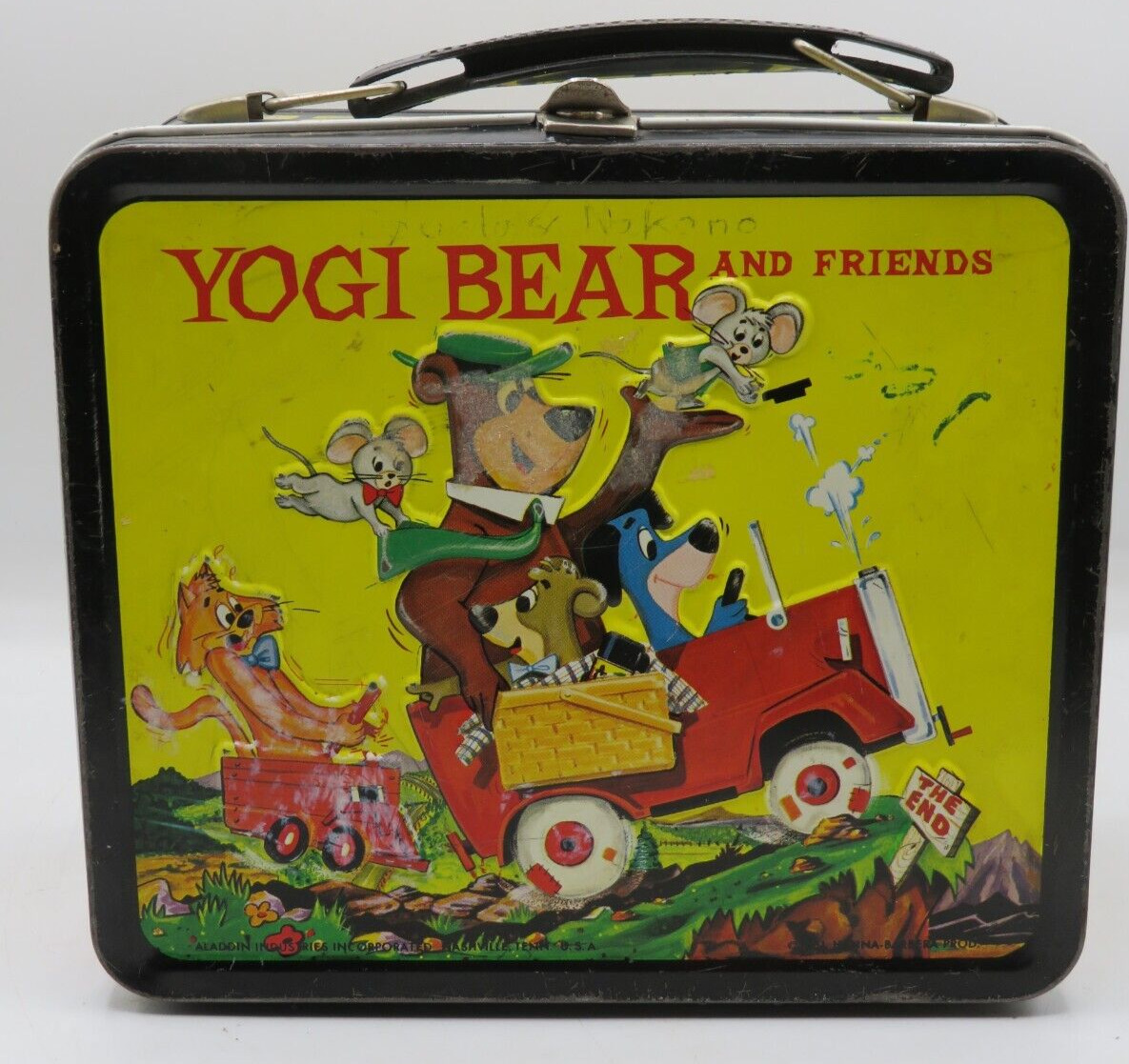 Vintage 1963 Hanna-Barbera Yogi Bear and Friends Black Trim Metal Lunchbox RARE