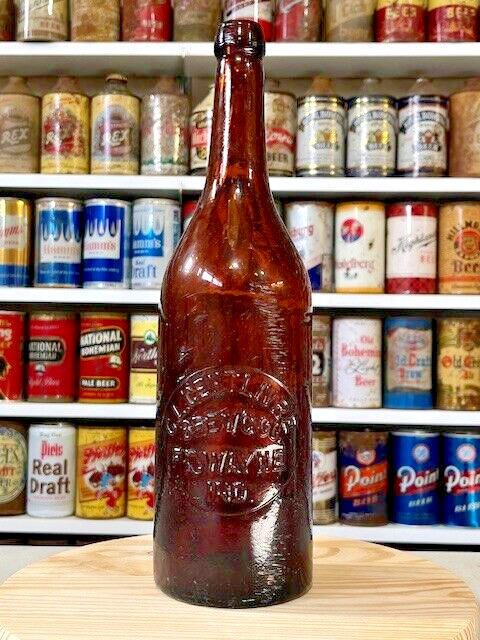 C.L. Centlivre Brg. Embossed Amber Quart Blob Beer Bottle, Fort Wayne, IN - #2