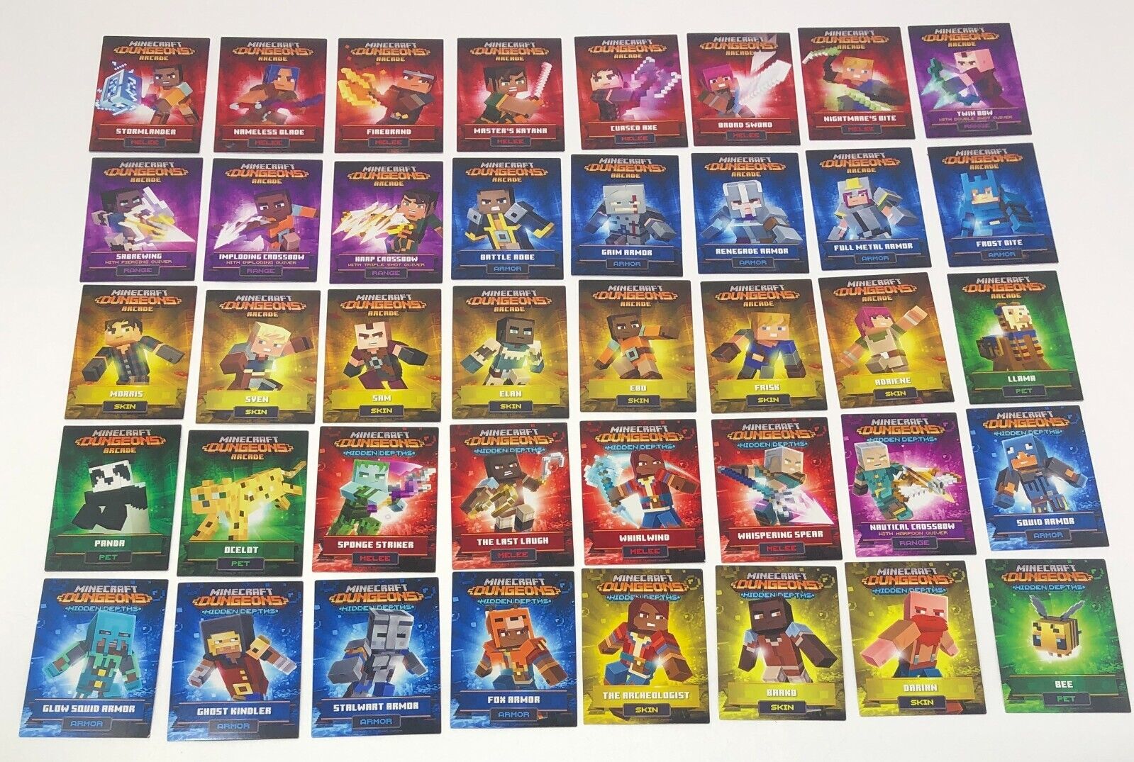 Minecraft Dungeons Arcade Series 2 (Lot of 40 Cards, Non-Foil) Raw Thrills Game