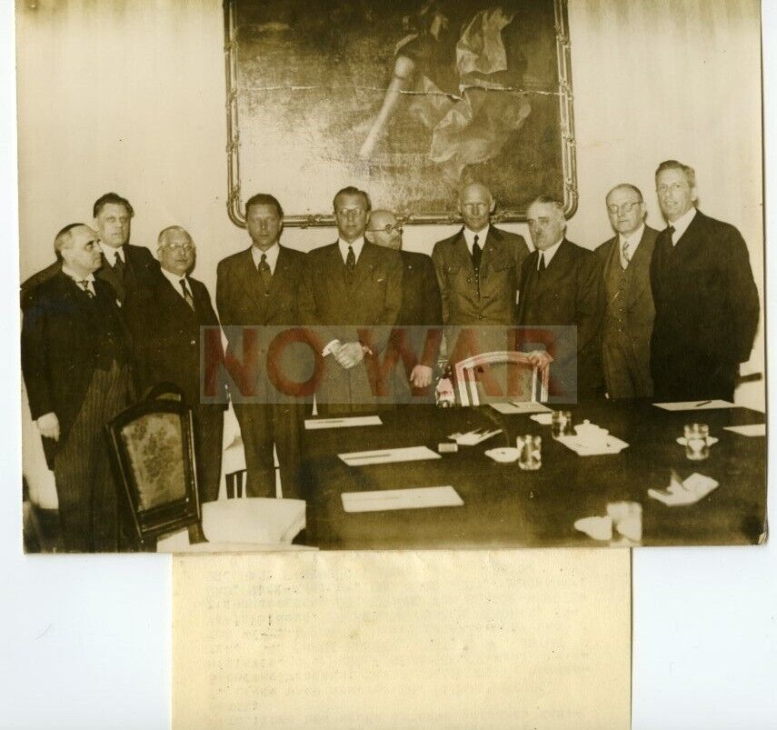 WWII OLD PHOTO AUSTRIAN PRO-GERMAN GOVERMENT SKUBEL, WOLF, VON GLAISE, HUEBER
