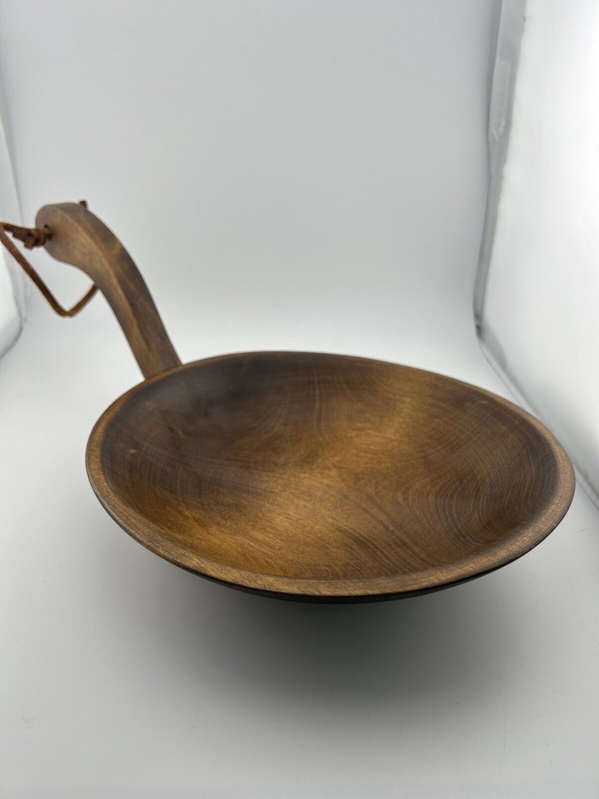 Vintage MORT N MARTON Hand Carved Canadian birch Wood Wooden Handled bowl