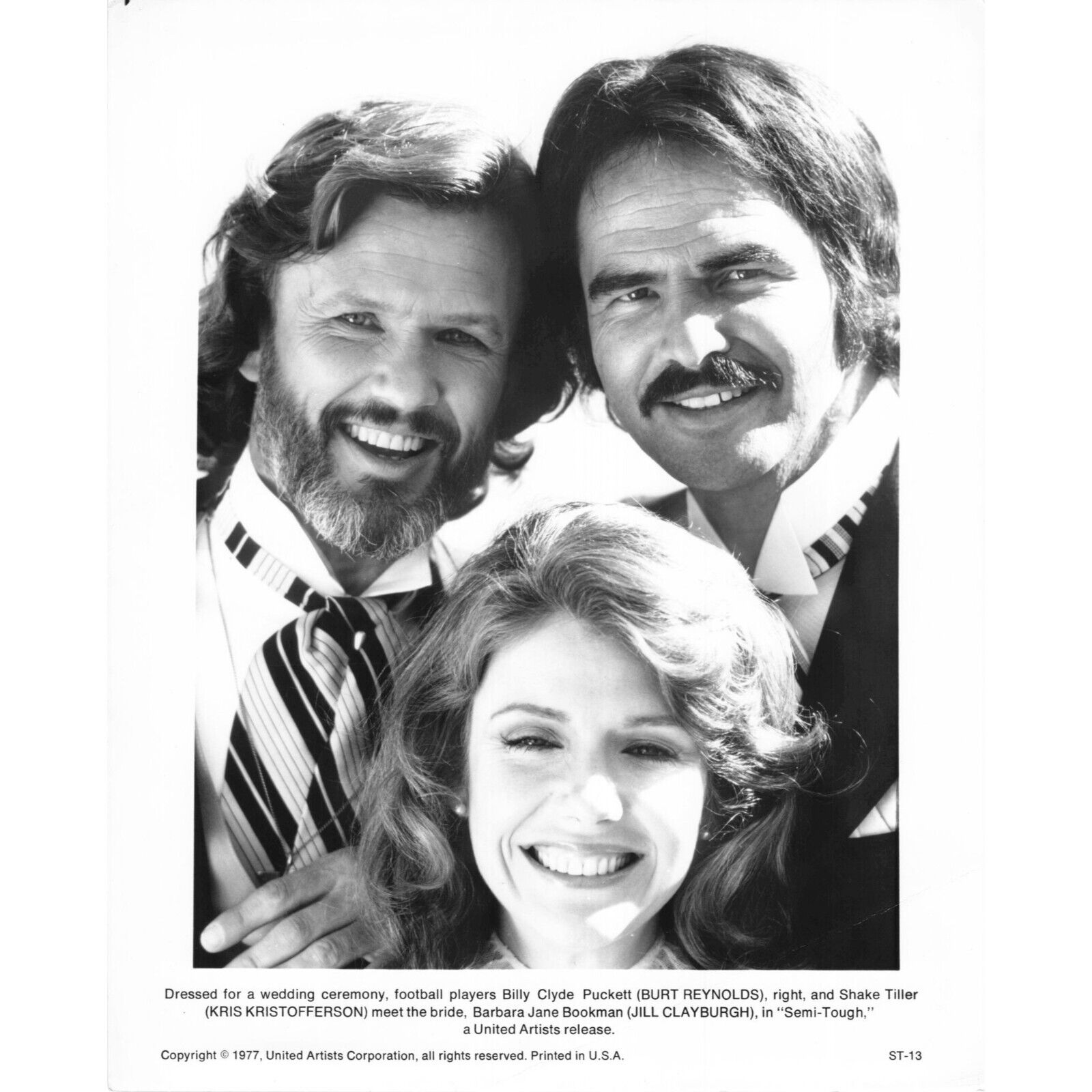 Photograph Semi-Tough Burt Reynolds Kris Kristofferson Jill Clayburgh 1977, Vint