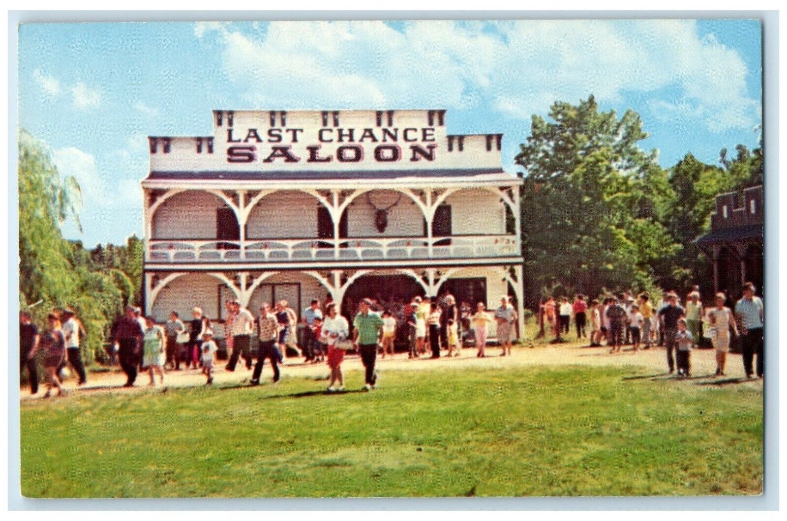 1960 Carson City Indian Village Saloon Cow Pokes Sing Catskill New York Postcard