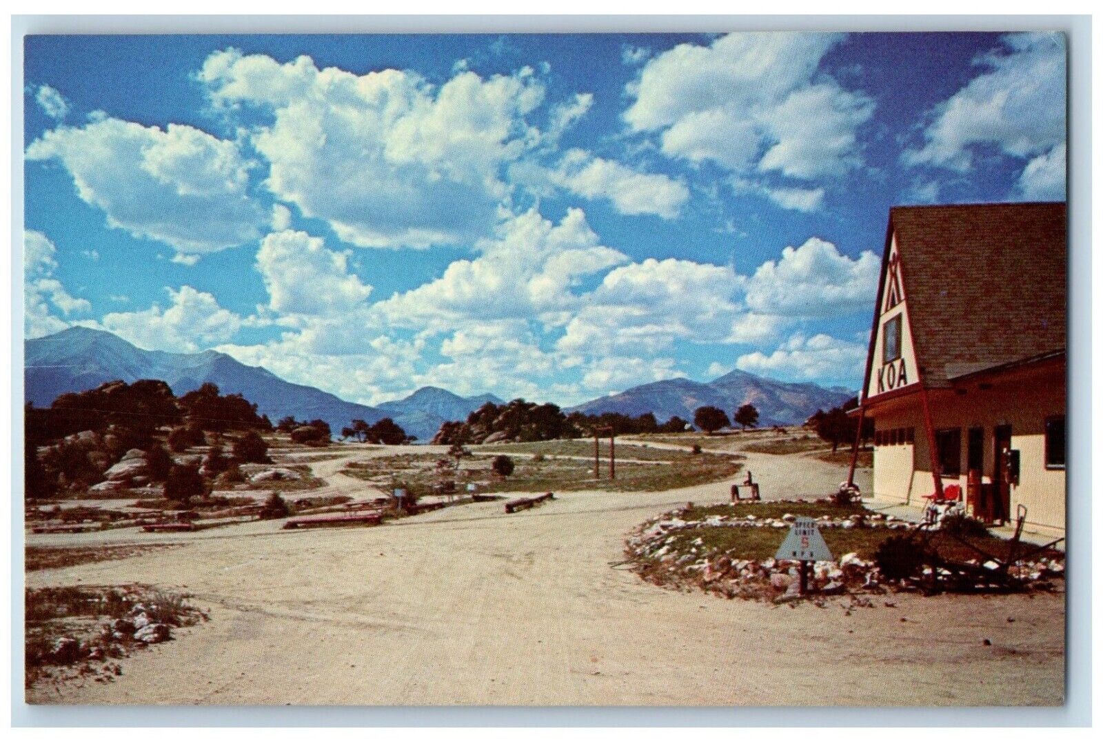 Buena Vista Colorado CO Postcard  Buena Vista Koa Kampground Panoramic View 1960