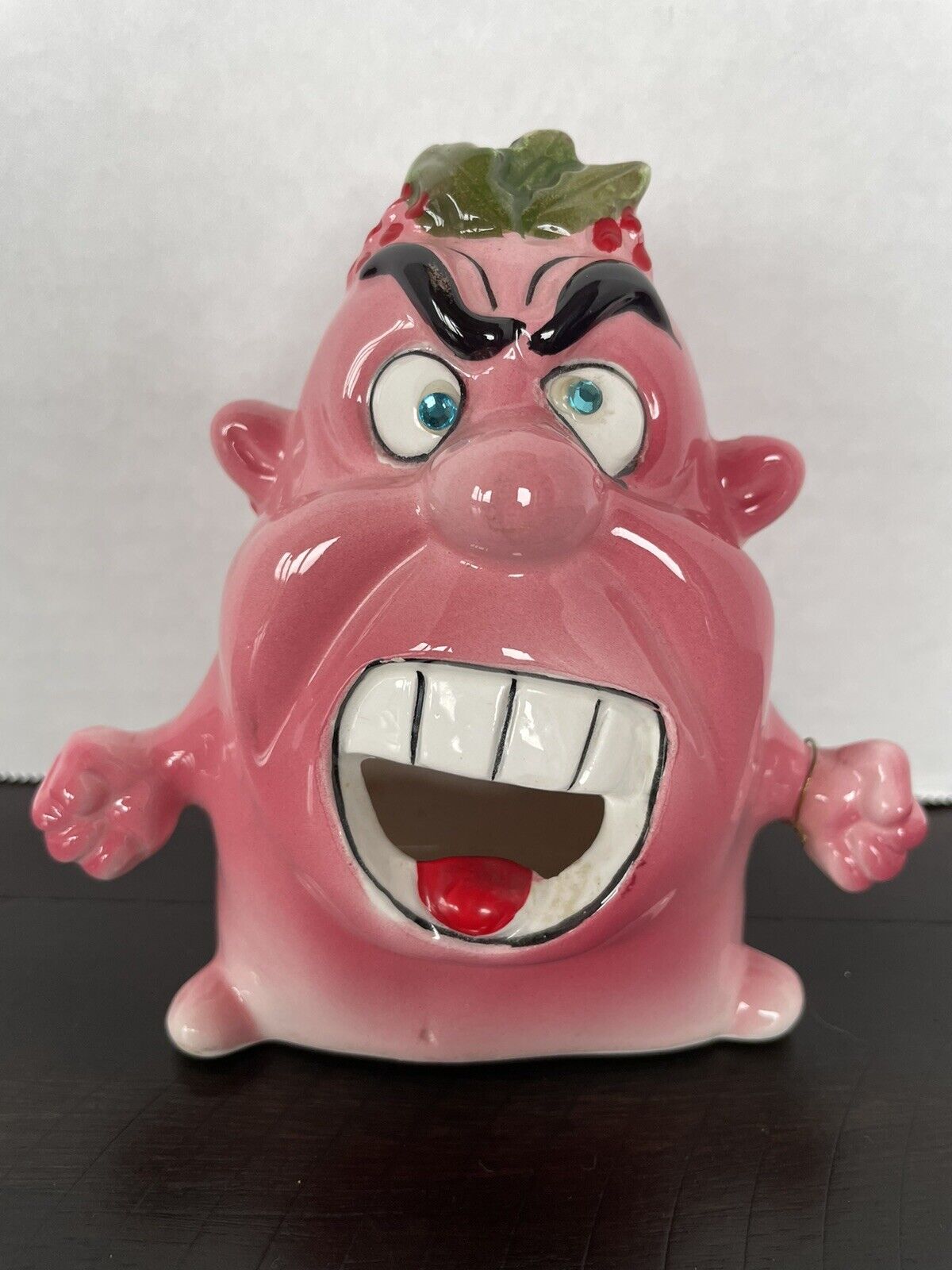 Vintage Collectable Kreiss Psycho Ceramic 1960’s Angry Pink Guy