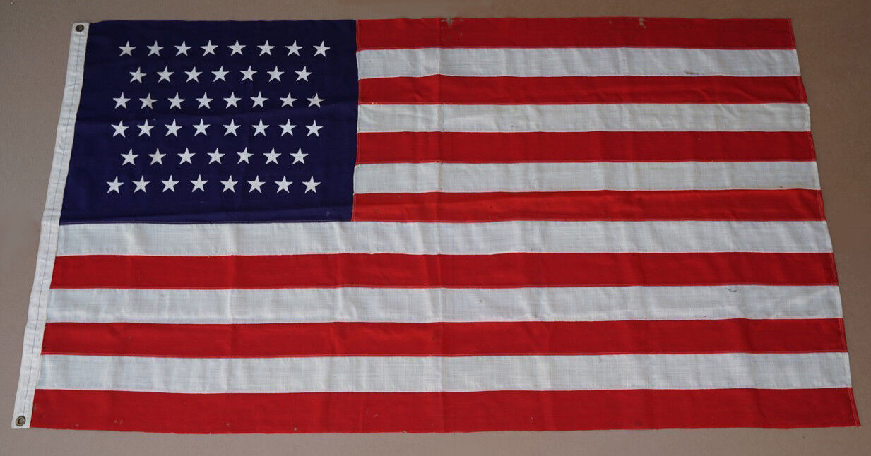 Antique 46 STAR United States of America Flag July 4, 1908 – July 3, 1912 - Fox