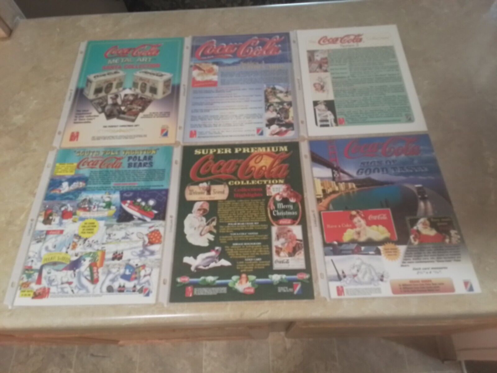 COCA COLA PROMOTIONAL SHEET LOT OF SIX PLEASE READ