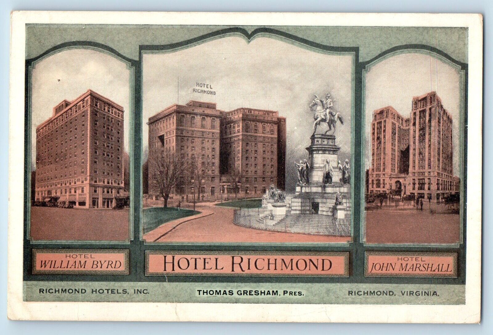 c1920\'s Richmond Hotels Inc. Multiview Buildings Richmond Virginia VA Postcard