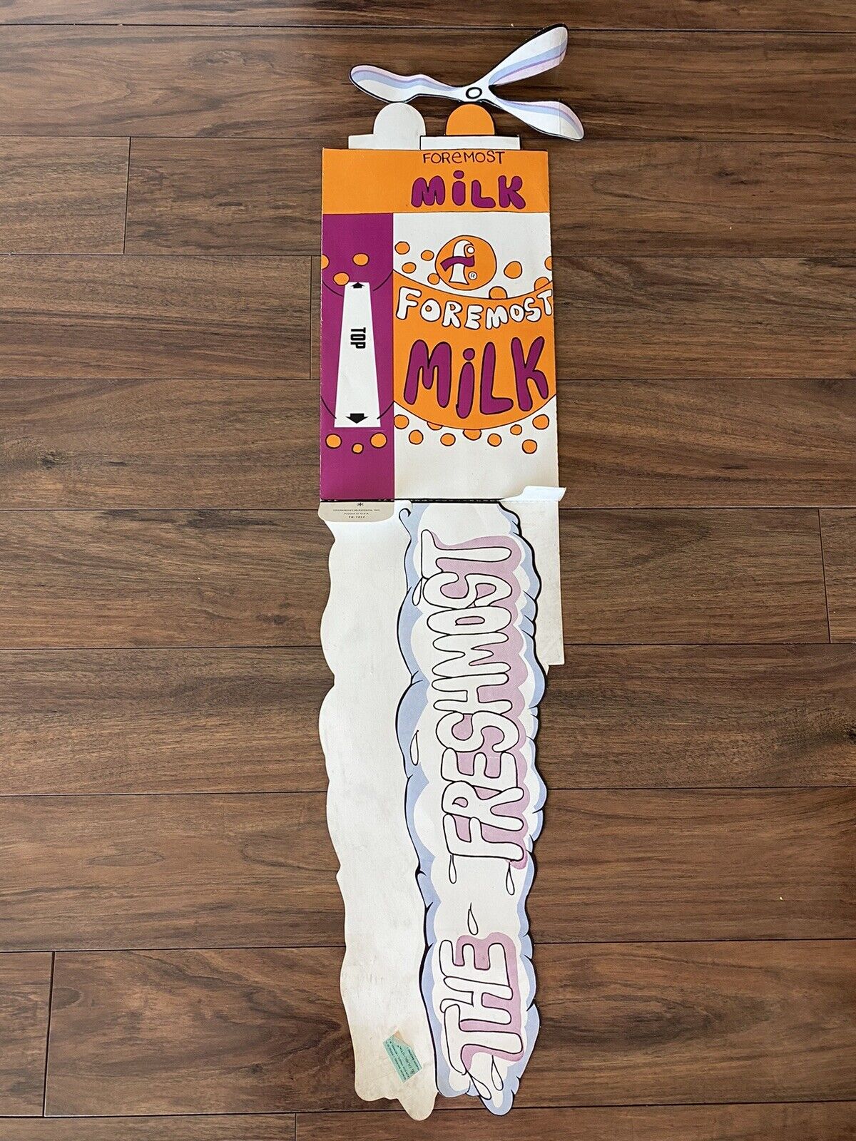 1970s Foremost Milk Sign Card Board Display Advertisement - Unused