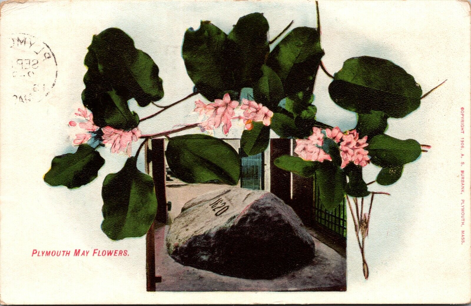May Flower and Plymouth Rock Plymouth MA Unposted DB Postcard