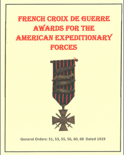 WW I US Army Marine French CDG Croix de Guerre Medal Awards Citation Book