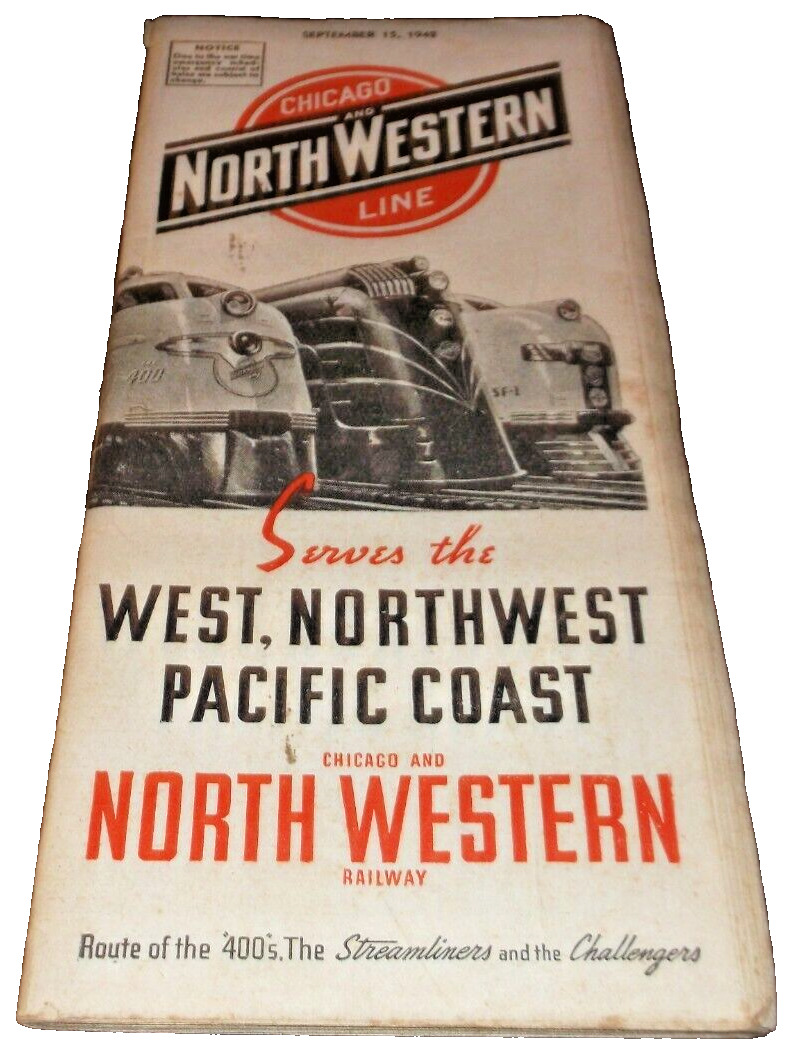 SEPTEMBER 1942 CHICAGO & NORTH WESTERN CN&W SYSTEM PUBLIC TIMETABLE