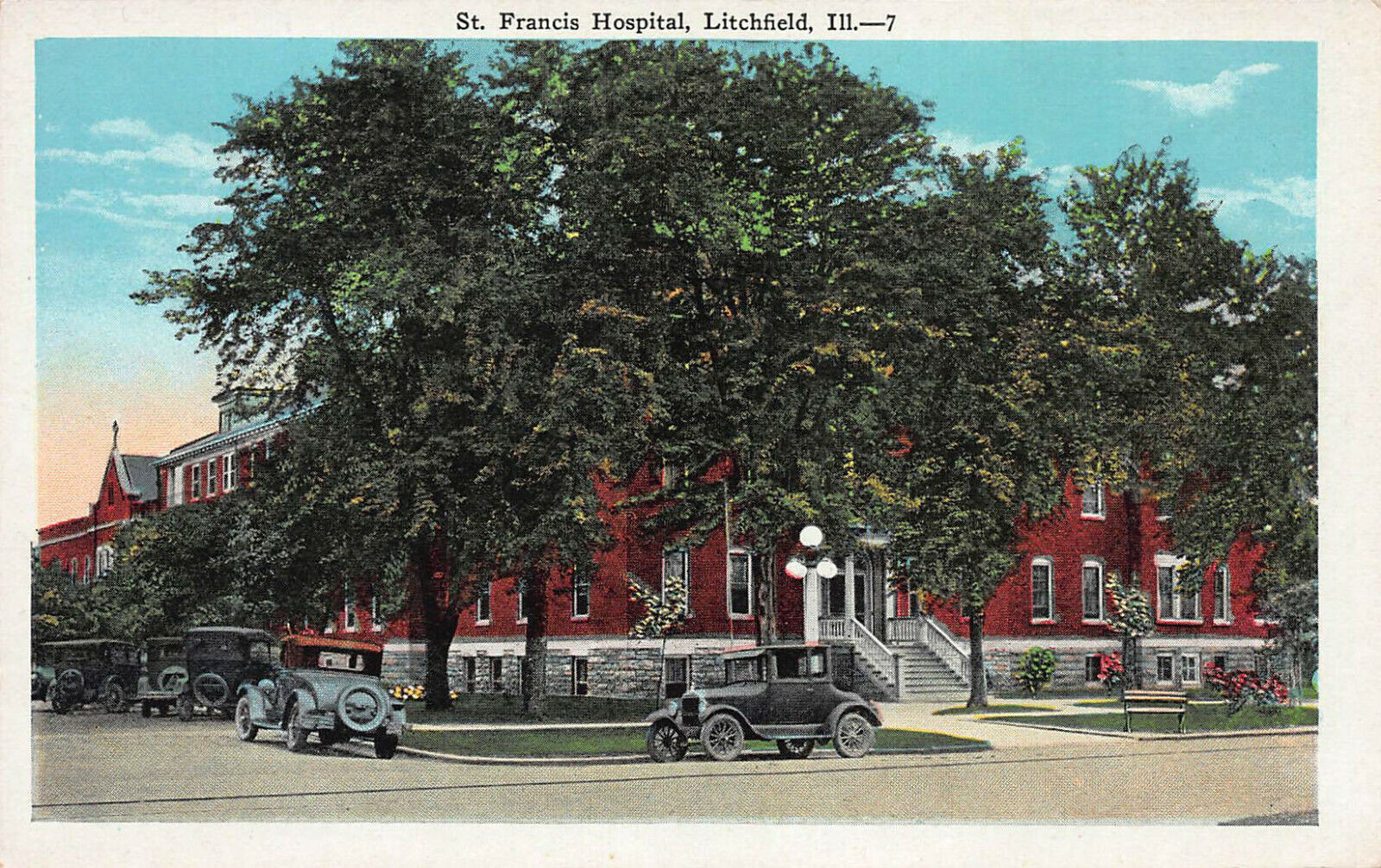 St. Francis Hospital, Litchfield, Illinois, Early Postcard, Unused 
