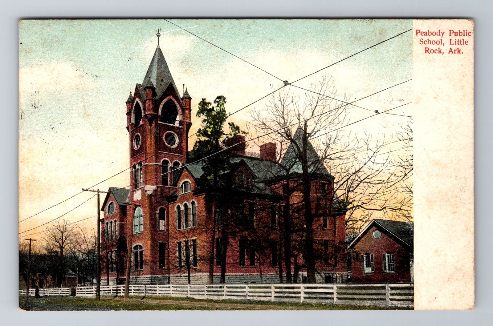 Little Rock AR-Arkansas, Peabody Public School, Antique c1910 Vintage Postcard