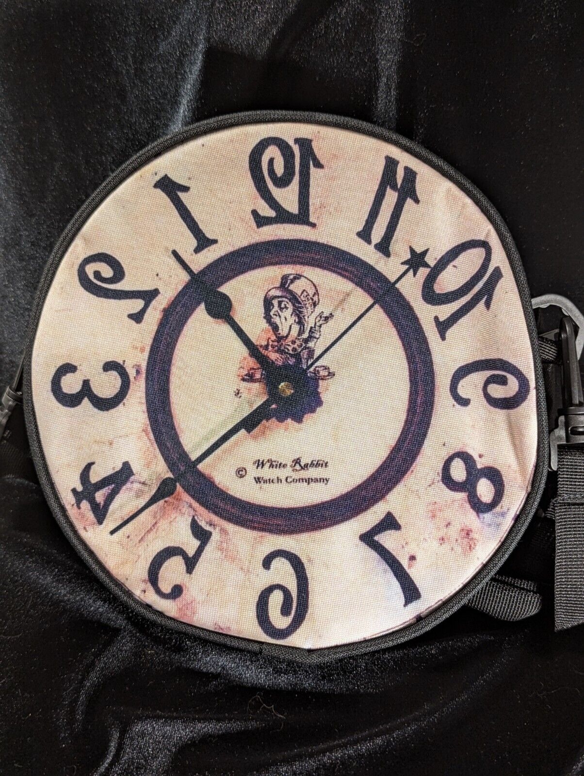Vintage Alice In Wonderland Bloody Halloween Clock Bag White Rabbit Watch...