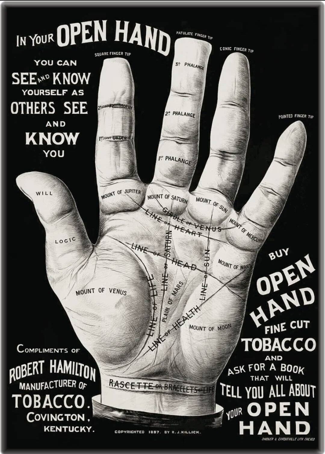 Open Hand Tobacco Magnet 2.5\