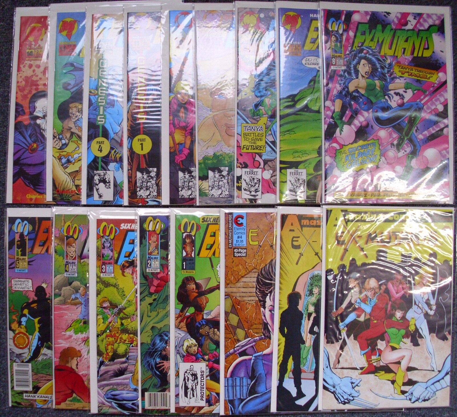 Ex-Mutants LOT of 17 Comics - Malibu 1-14 Eternity 4 Liefeld Amazing Comics 2 &5