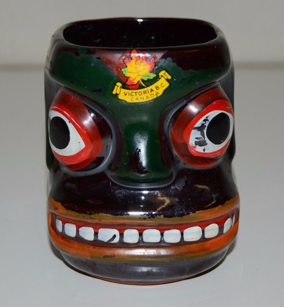 WOW Nice Vintage CANADA Victoria BC Islander Bar Ceramic Mask Face Coffee Mug