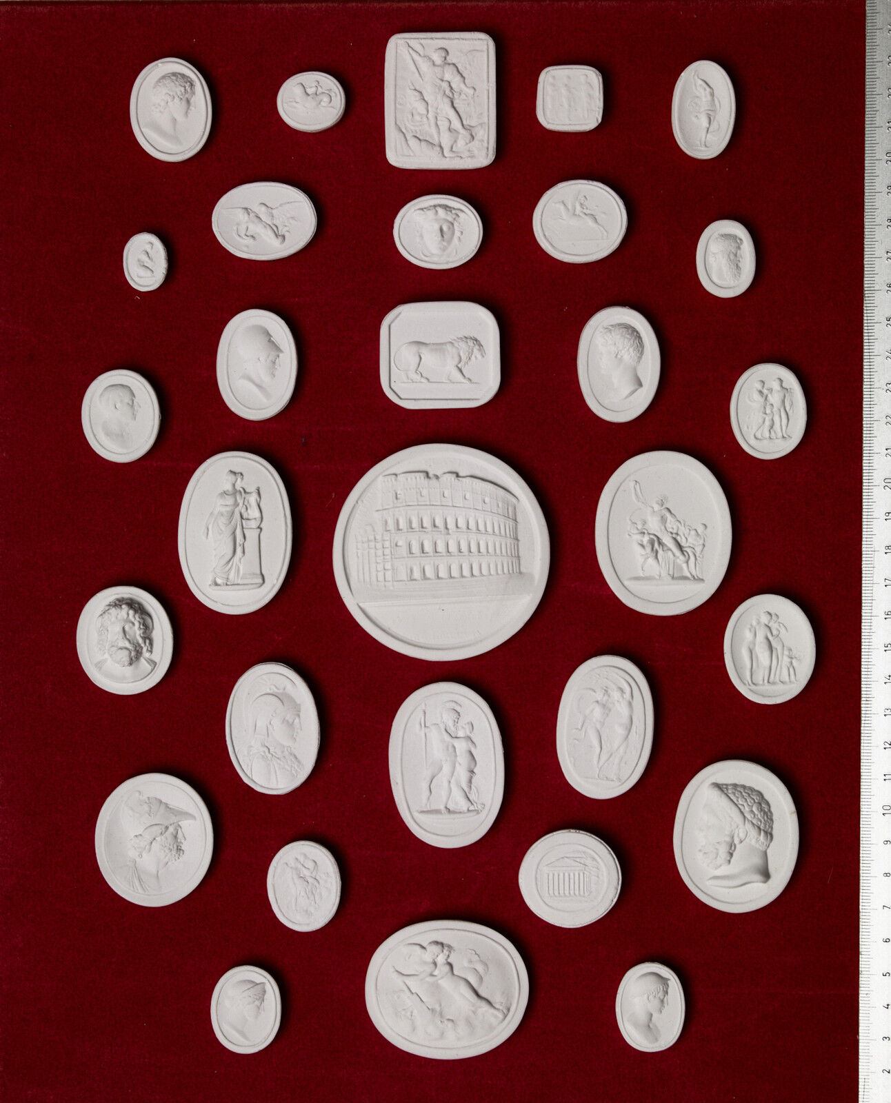 #6. 30 Grand Tour Cameos plaster intaglio Gem Medallions seal Classic Impronte