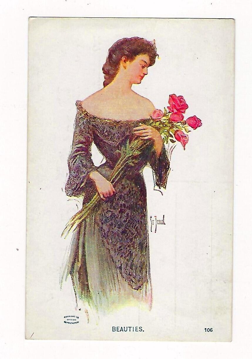 VTG Early 1900's Artist Postcard Signed St. John, Beauties #106  Unposted