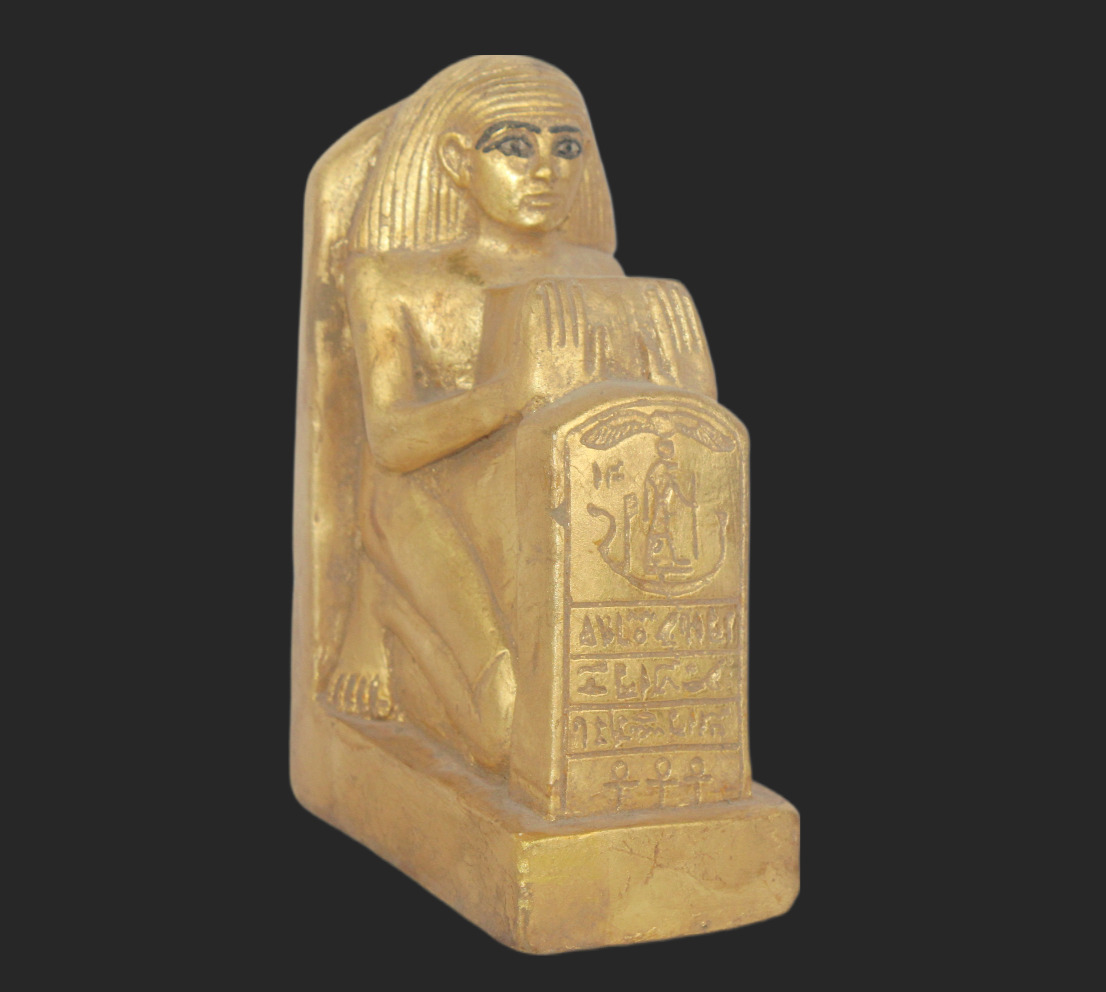RARE ANCIENT EGYPTIAN ANTIQUE Scribe Set Block Pharoh Statue (BS)