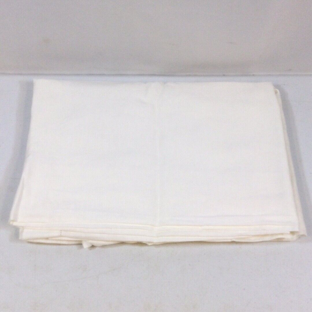 ATLINIA White Rectangular Hemstitch Linen Dinning Table Cloth Size 60 x 84 Inch