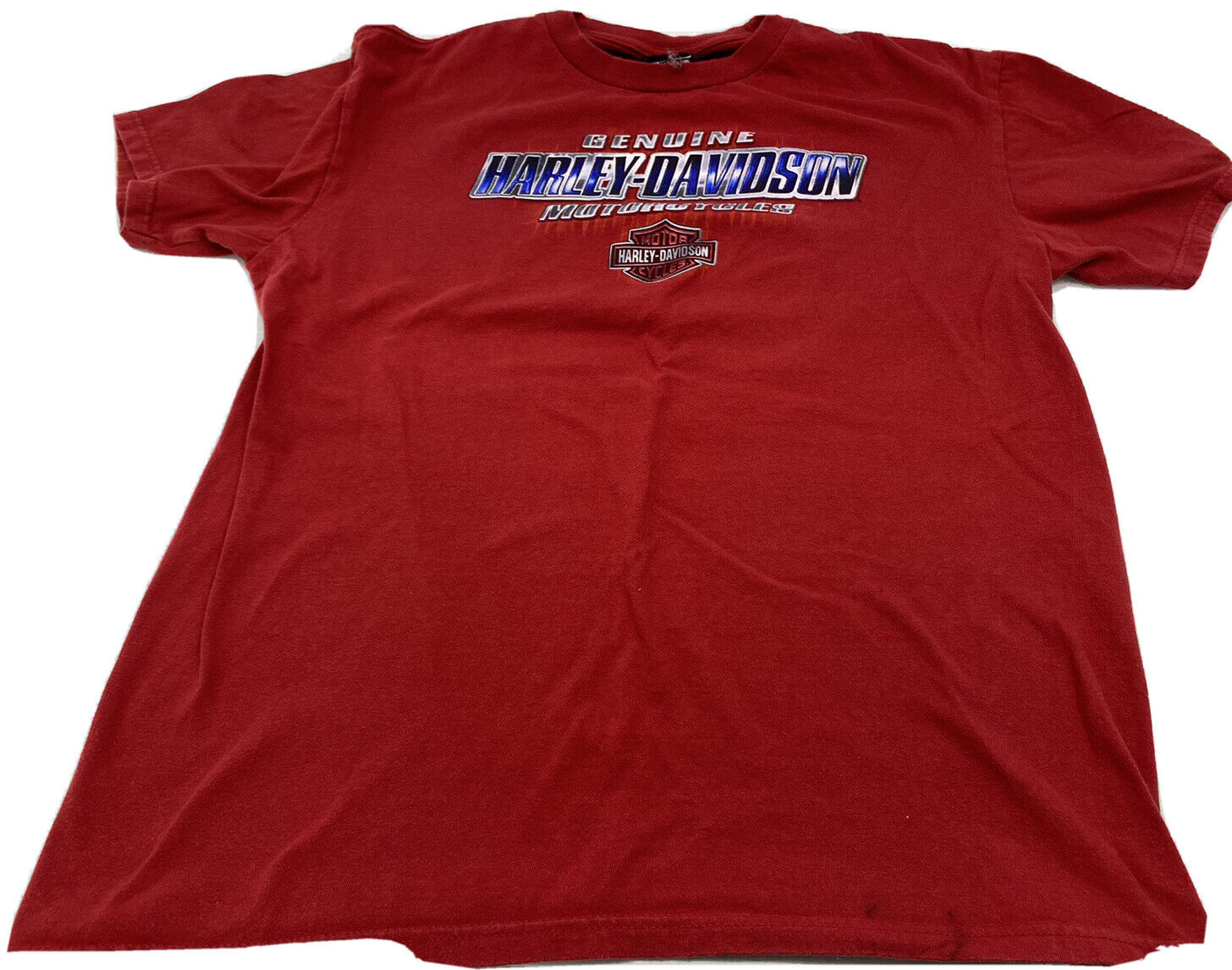 Harley Men’s Shirt Large Sacramento T-shirt Gray Red American Flag