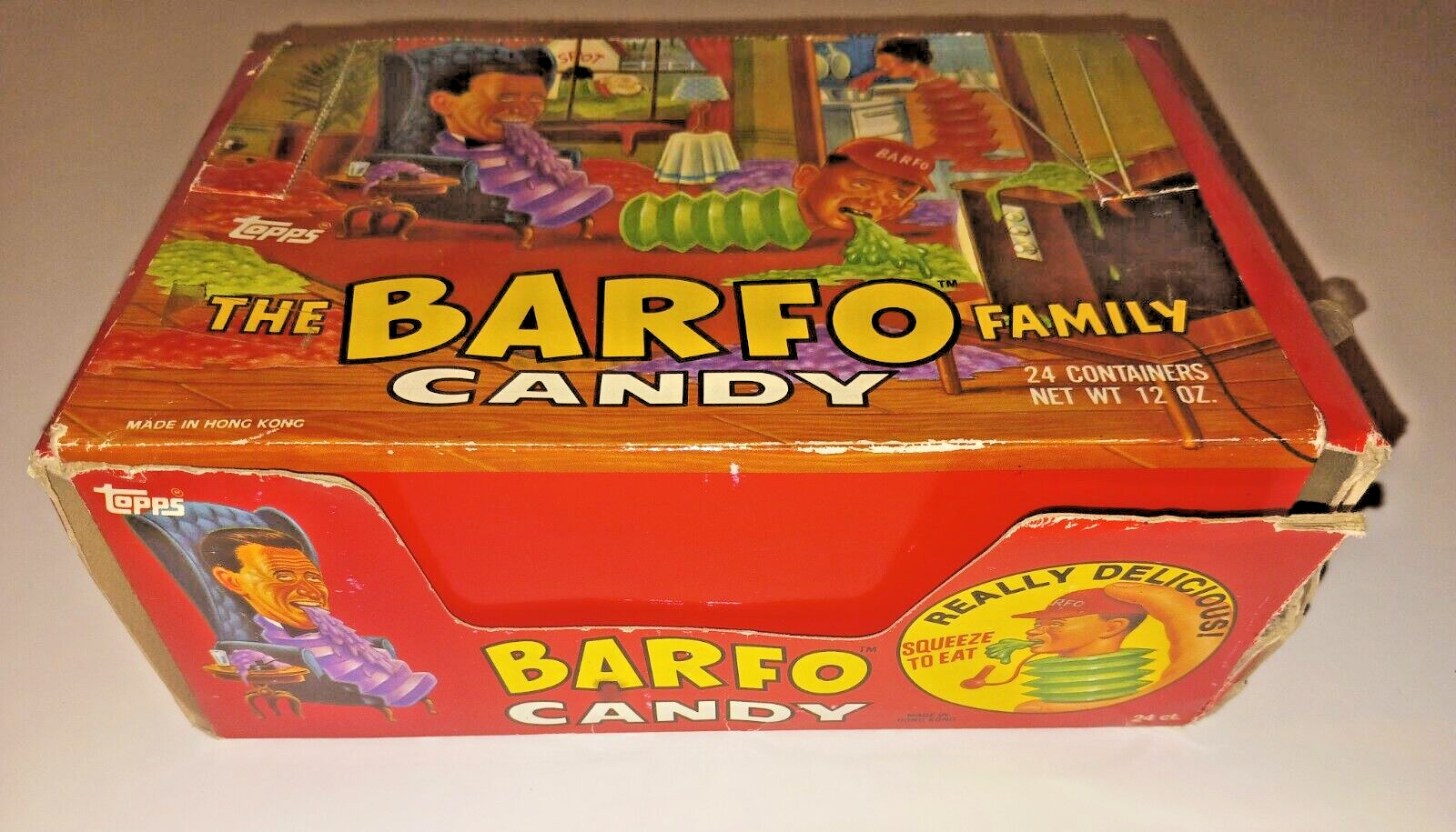 Barfo Family Candy Box with 6 UNUSED Characters Garbage Pail Rare Nice Display