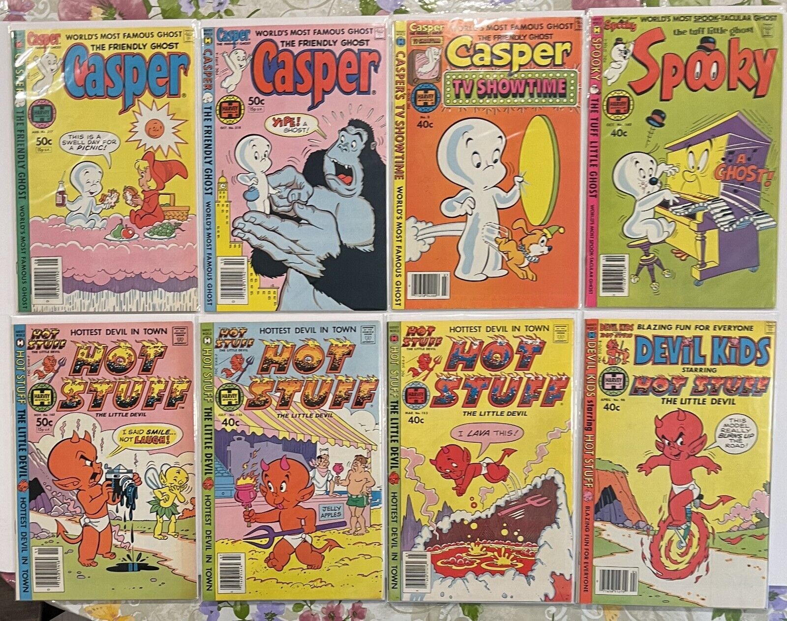 Lot of 10 Harvey World Comic Books - Casper, Hot Stuff, Spooky and Devil kids