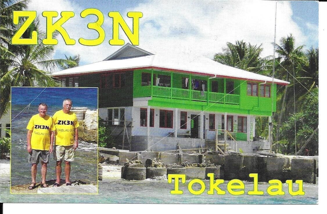 QSL 2013 Tokelau Island    radio card