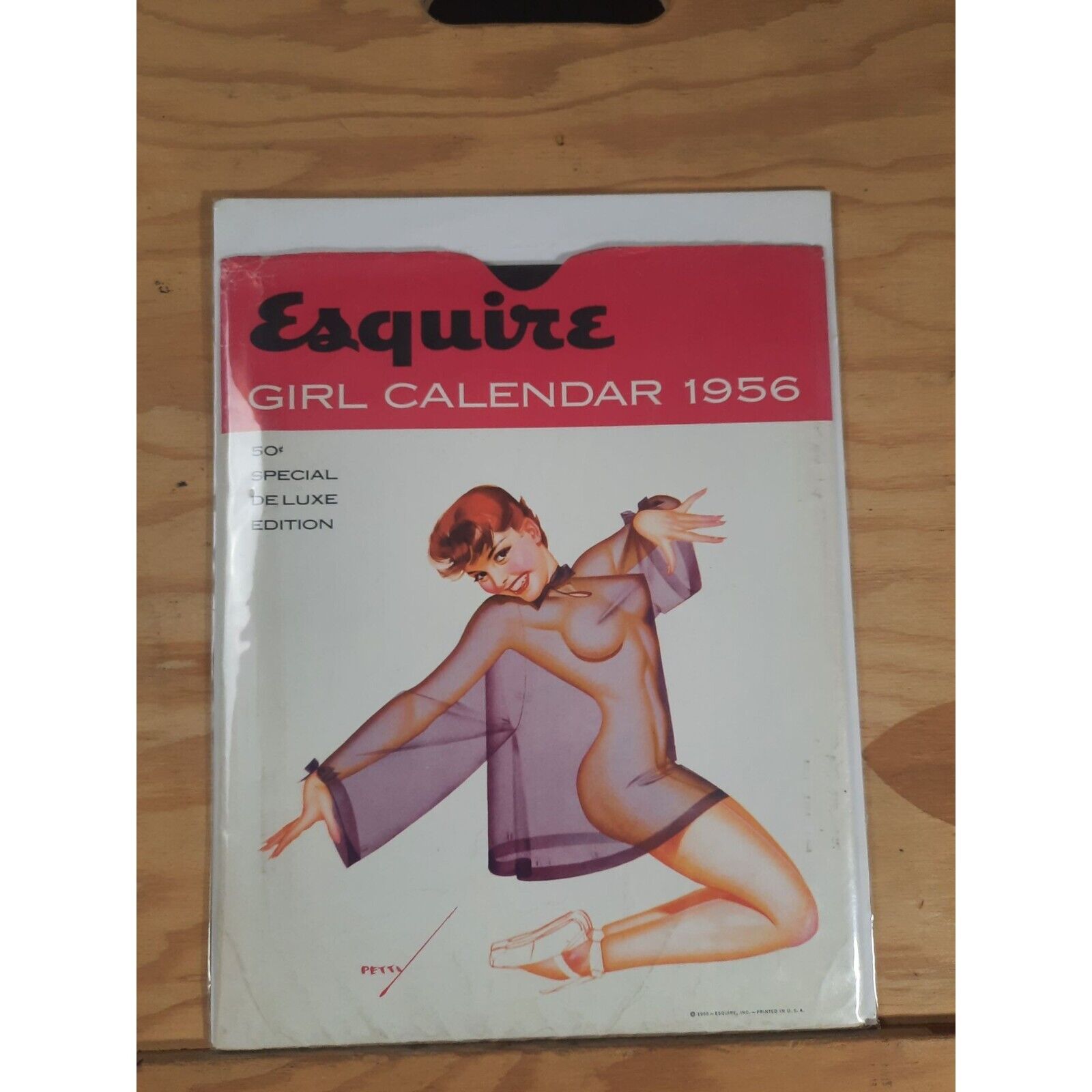 Vintage Esquire Girl Calendar for 1956 Illustrated Pin Up Girls in Original Slee