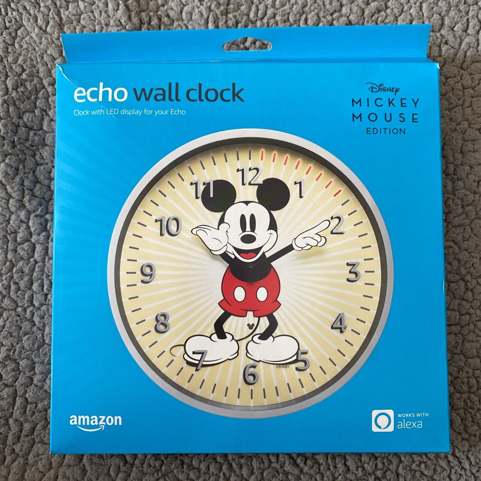 Amazon Echo Alexa Wall Clock Digital LED Smart Disp. Disney Mickey Mouse New