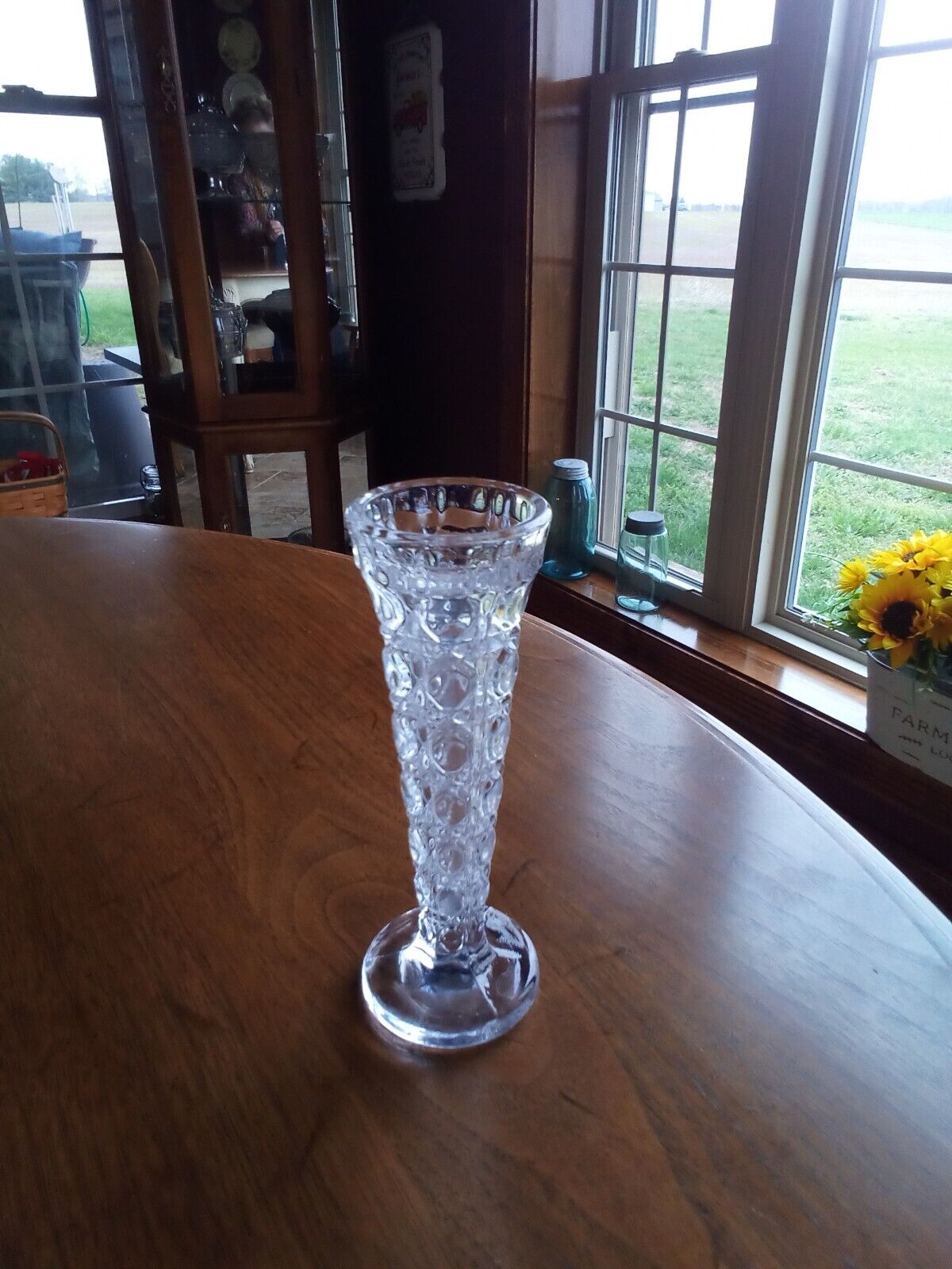 Federal Glasd Clear Bud Vase