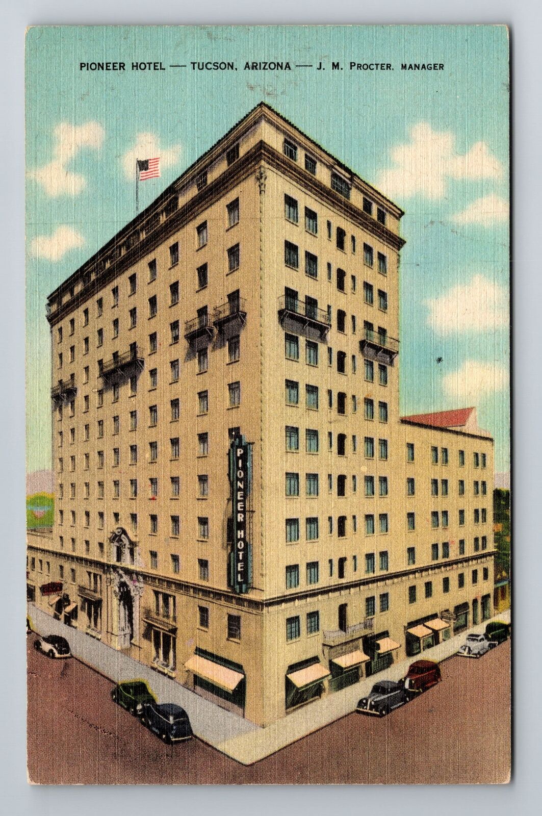 Tucson AZ-Arizona, Pioneer Hotel, Advertisement, Antique, Vintage Postcard
