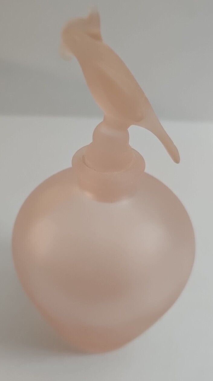Vintage Pink Frosted Vintage Glass Purfume Bottle Glass Stopper