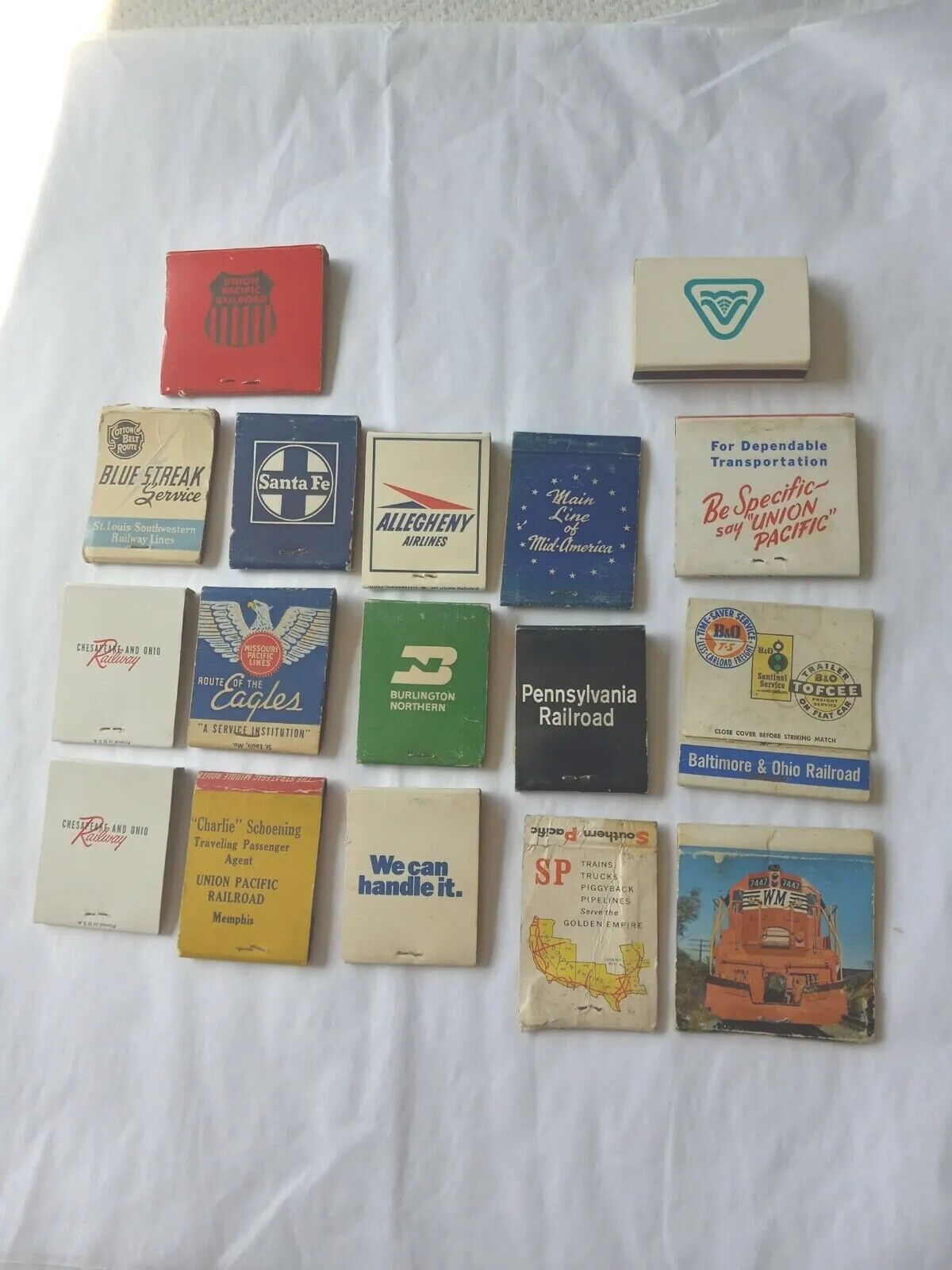  railroad matchbooks Mixed Lot Of 17