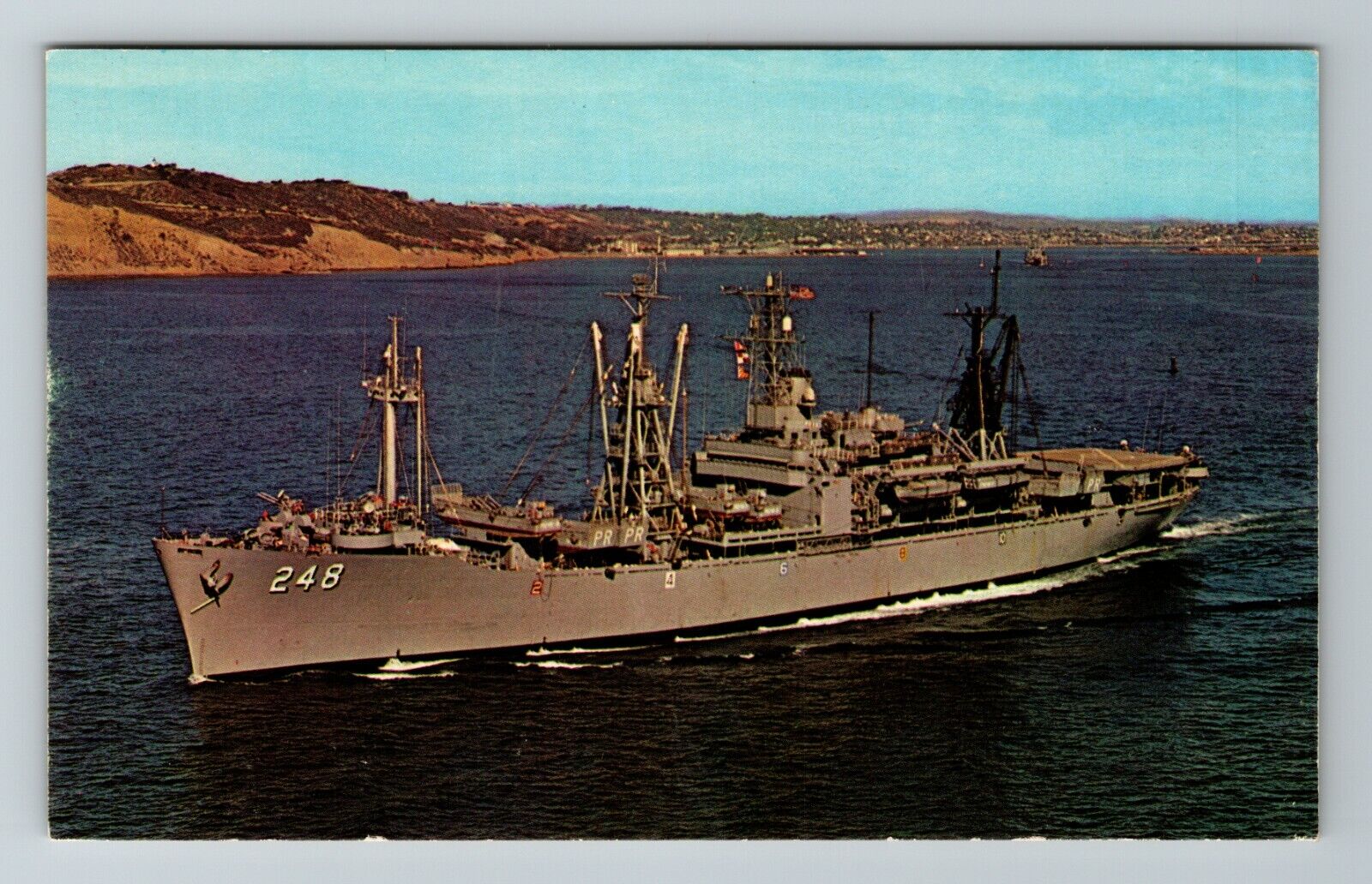 U.S.S. Paul Revere, US Naval Landing Personnel Transport  Vintage Postcard