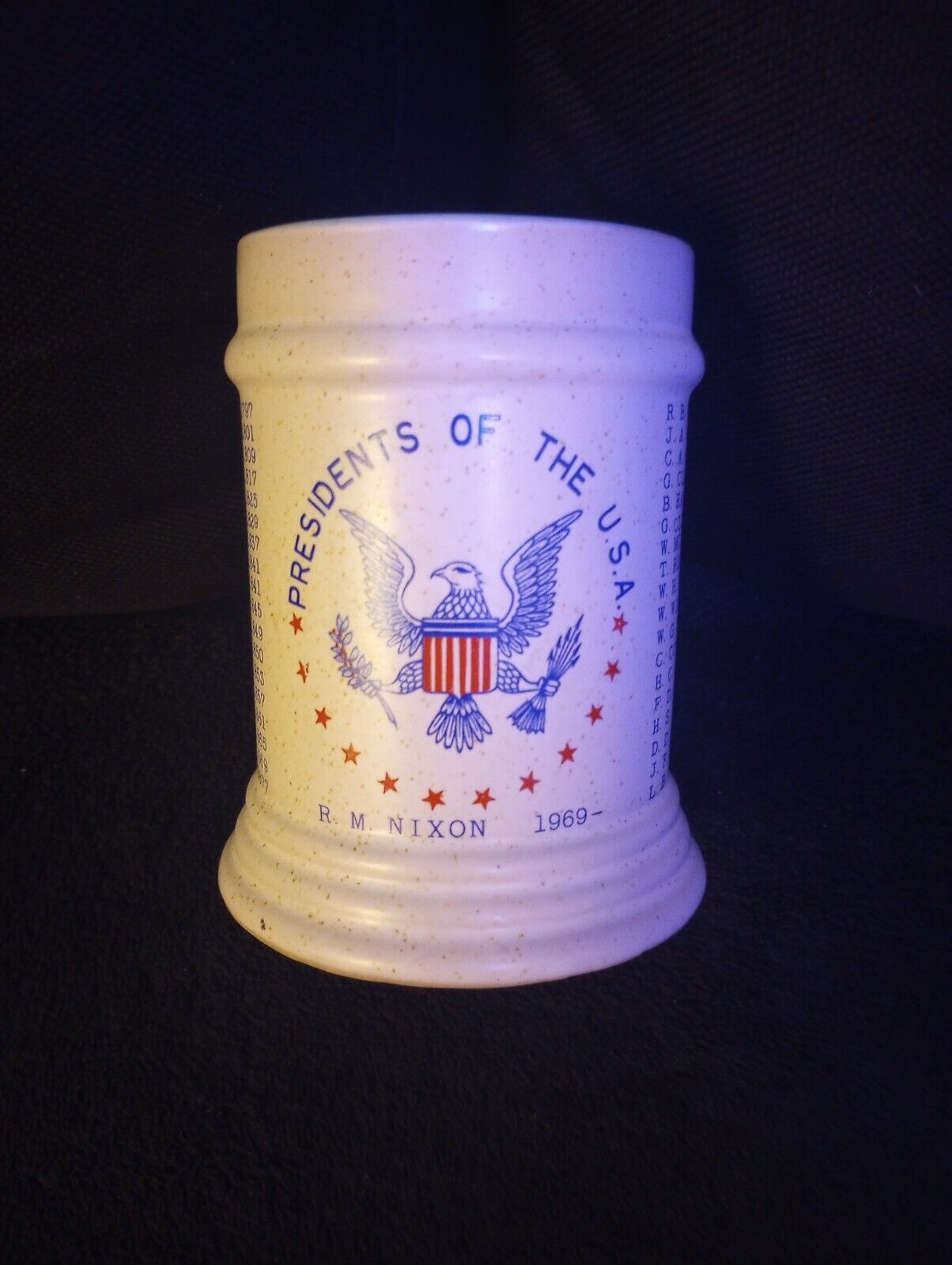 Genuine Stoneware 1969 R.M. Nixon Presidents of the USA Mug Vintage
