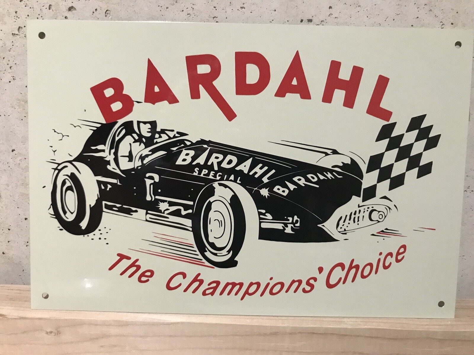 Vintage Reproduction Bardahl Champions Choice Racing   Garage Sign
