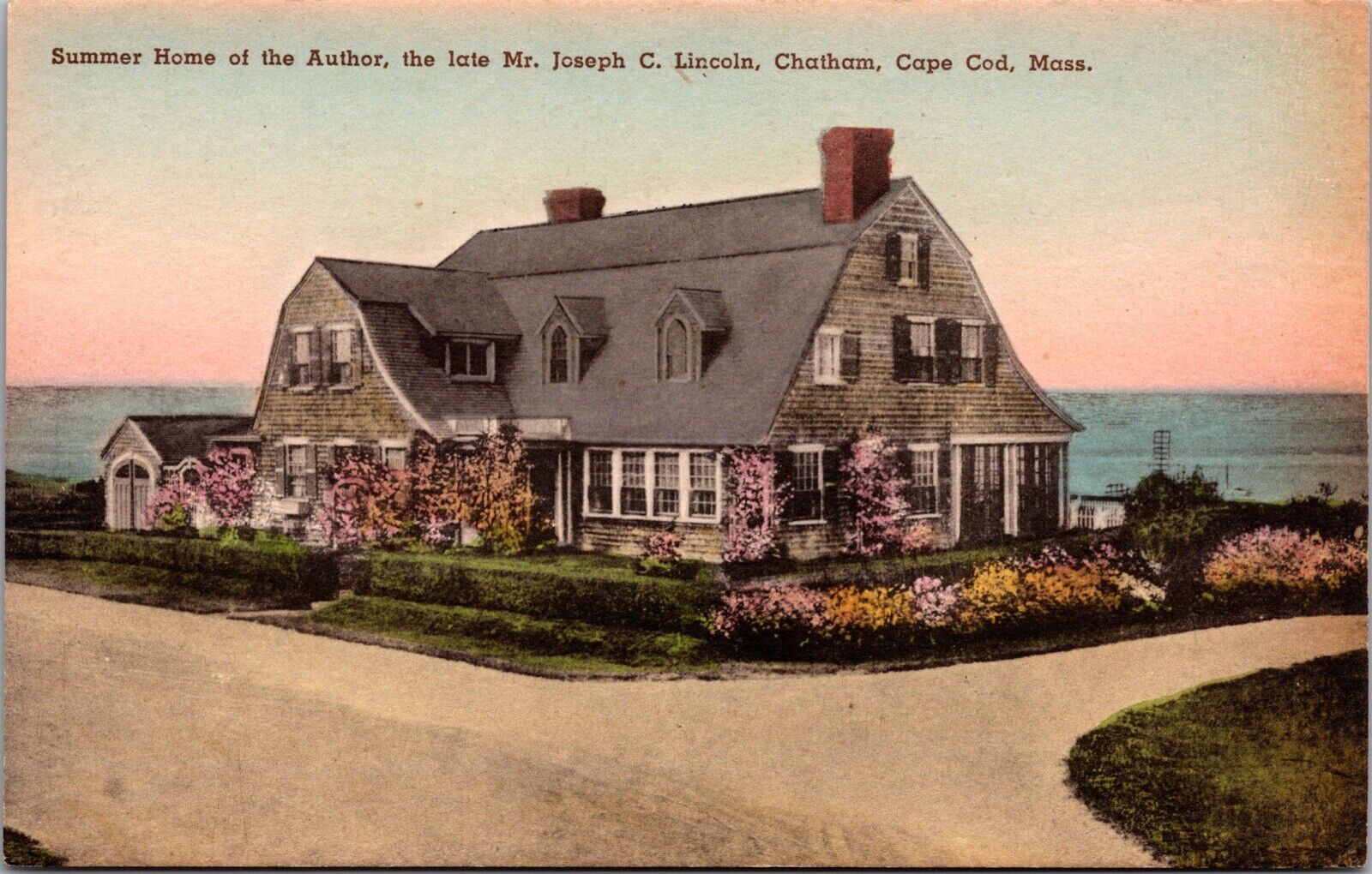 Hand Colored PC Home Joseph C. Lincoln Chatham Cape Cod Massachusetts~137717